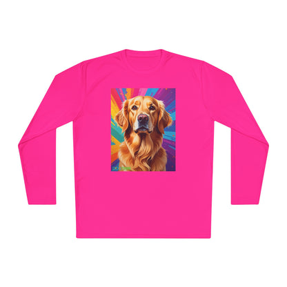 Pup Art Canvas Sport Long Sleeve Tee (Golden Retriever)