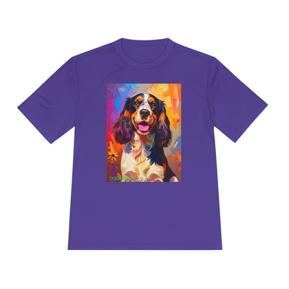 Pup Art Canvas Unisex Moisture Wicking Tee (English Springer Spaniel - 1)