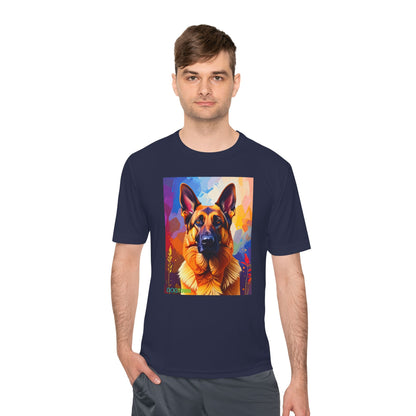 Pup Art Canvas Unisex Moisture Wicking Tee (German Shepherd)