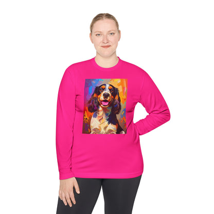 Pup Art Canvas Sport Long Sleeve Tee (English Springer Spaniel - 1)