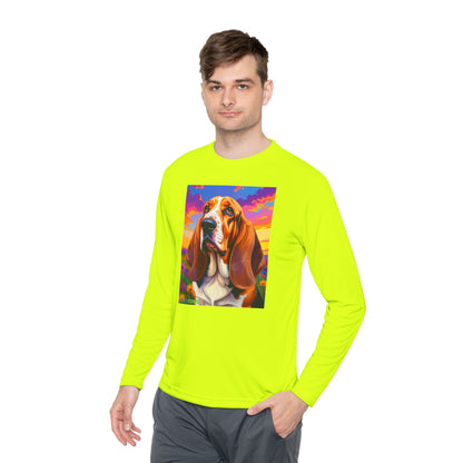 Pup Art Canvas Sport Long Sleeve Tee (Basset Hound)