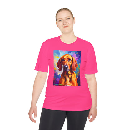 Pup Art Canvas Unisex Moisture Wicking Tee (Redbone Coonhound)