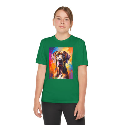 Pup Art Canvas - Kid's Sport Short Sleeve Tee (Great Dane)