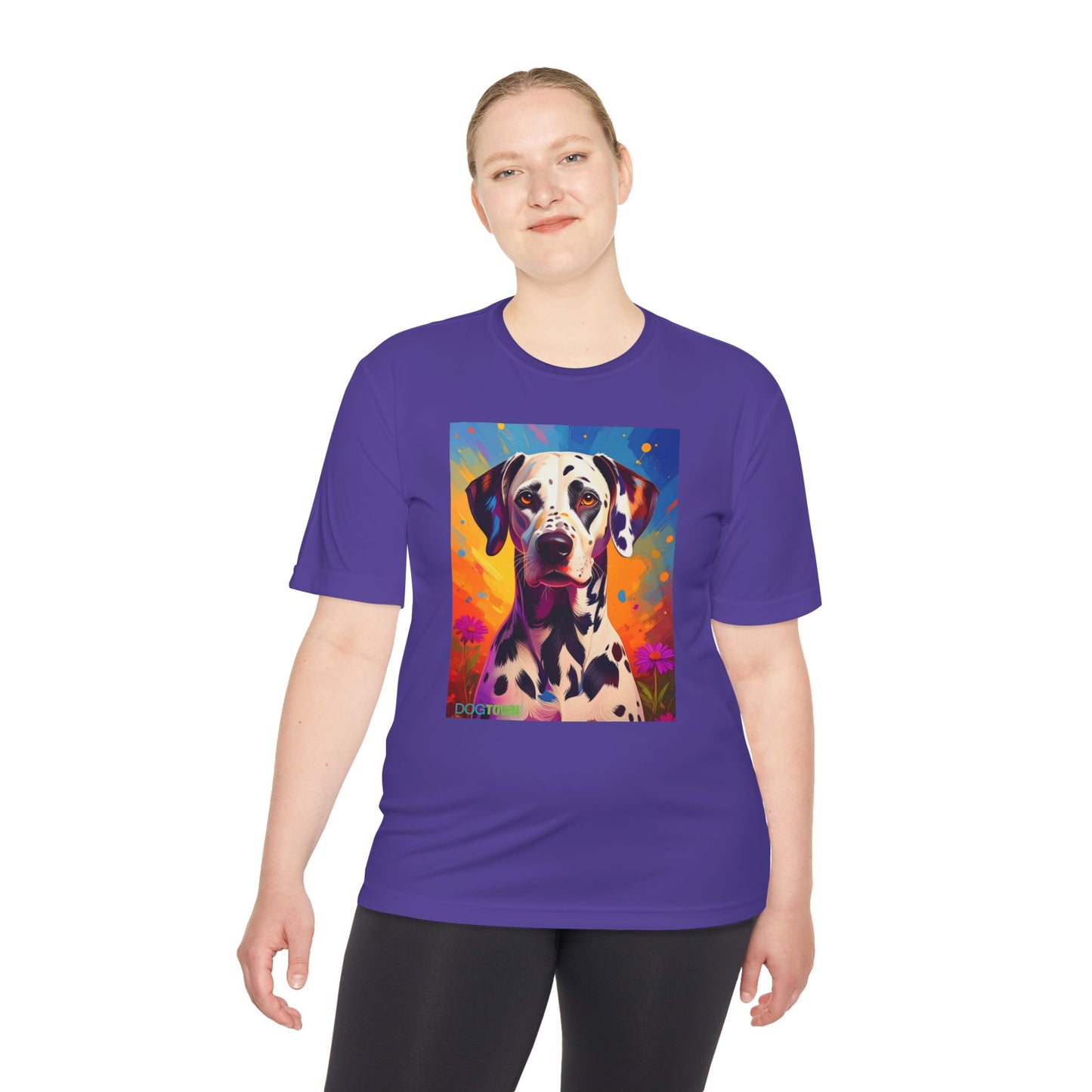 Pup Art Canvas Unisex Moisture Wicking Tee (Dalmation)