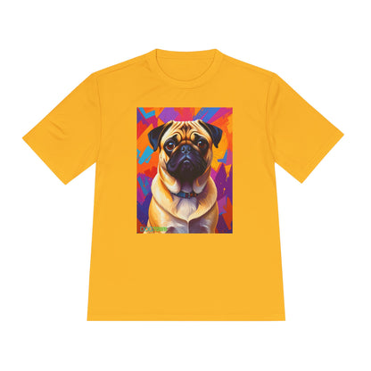 Pup Art Canvas Unisex Moisture Wicking Tee (Pug)