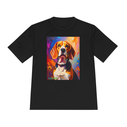 Pup Art Canvas Unisex Moisture Wicking Tee (Beagle)
