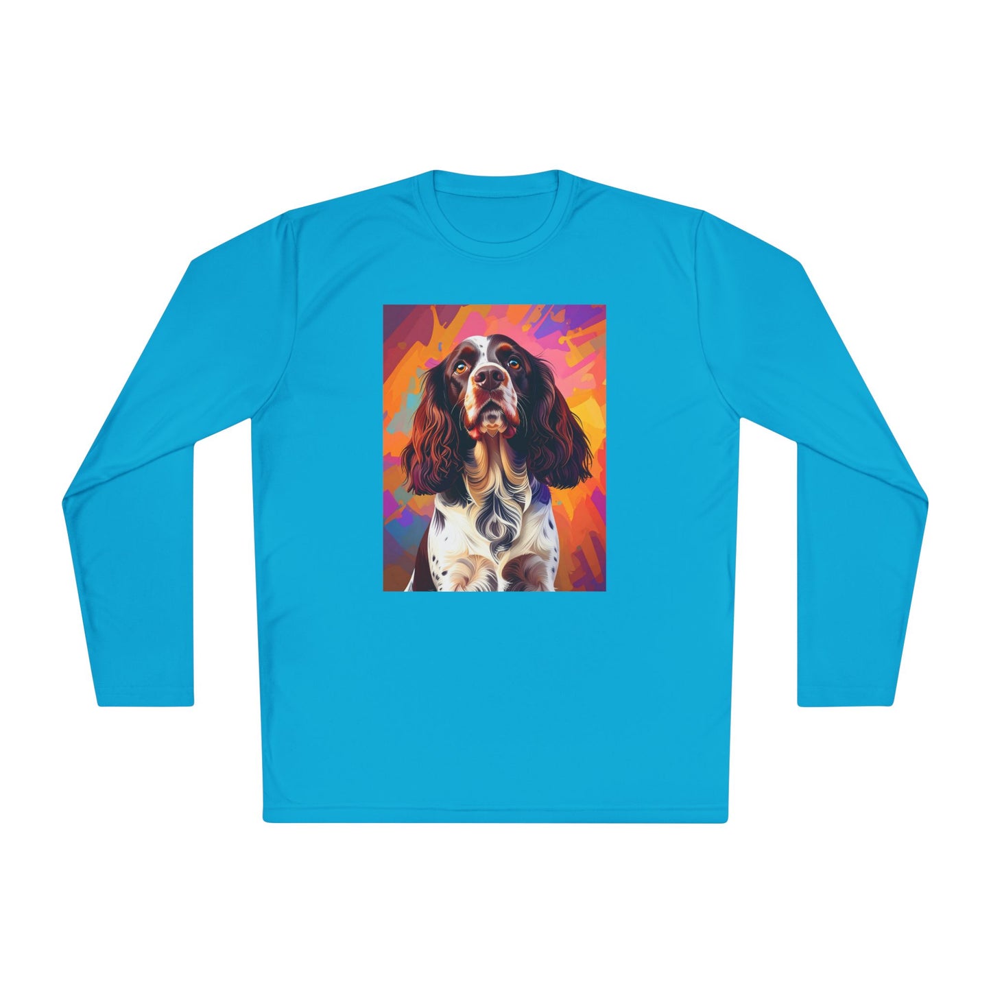 Pup Art Canvas Sport Long Sleeve Tee (English Springer Spaniel - 2)