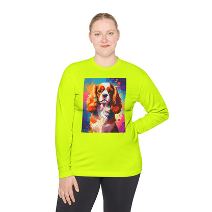 Pup Art Canvas Sport Long Sleeve Tee (Cavalier King Charles Spaniel)