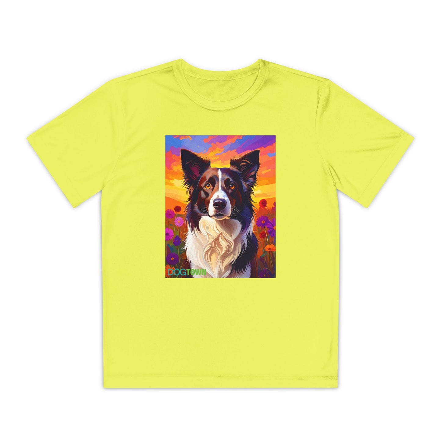 Pup Art Canvas - Kid's Sport Short Sleeve Tee (Border Collie)