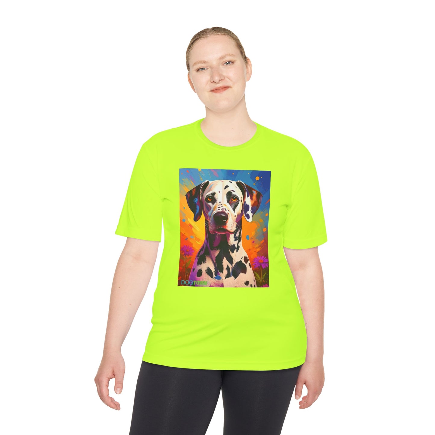 Pup Art Canvas Unisex Moisture Wicking Tee (Dalmation)
