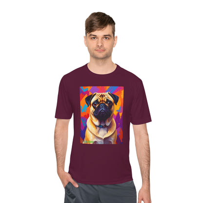 Pup Art Canvas Unisex Moisture Wicking Tee (Pug)