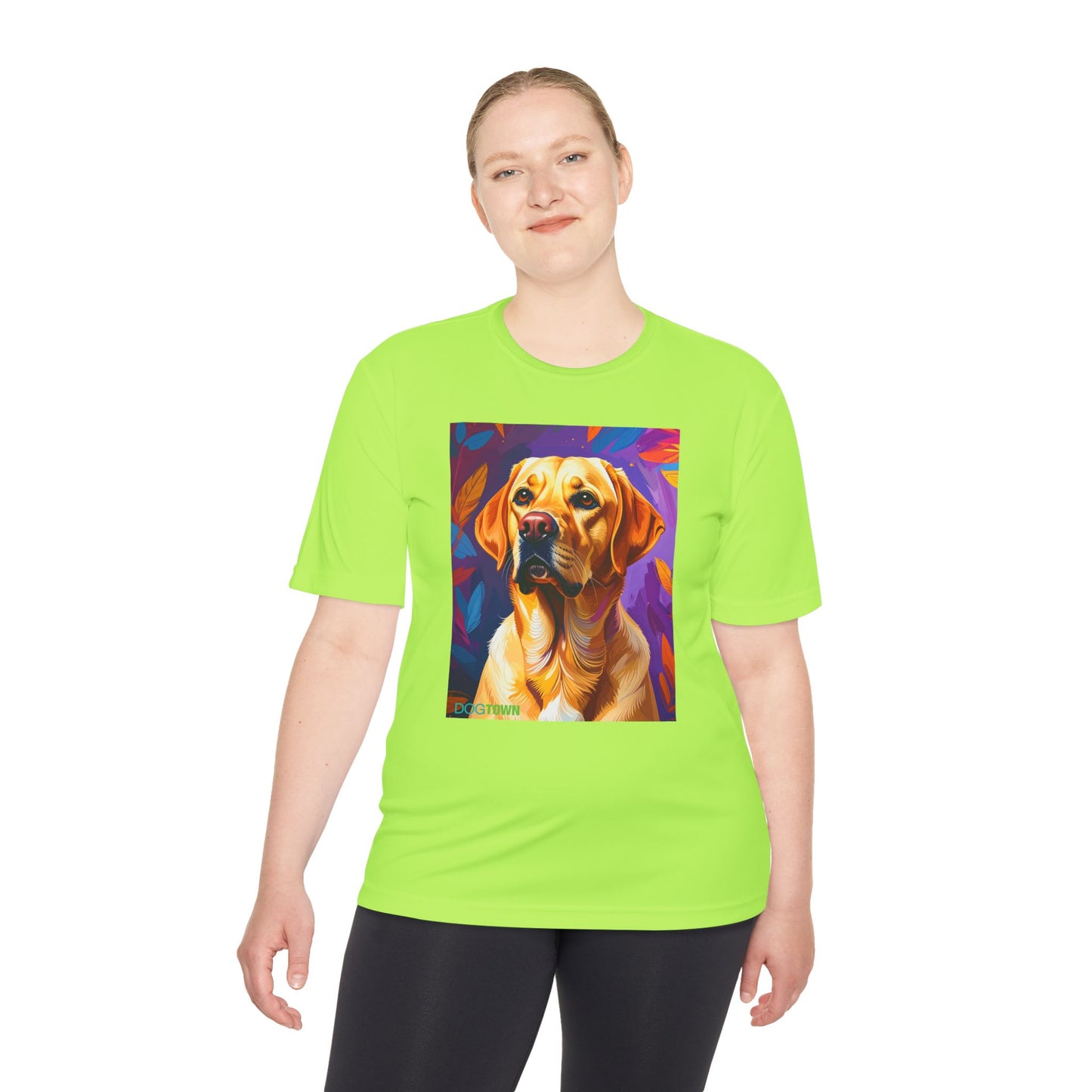 Pup Art Canvas Unisex Moisture Wicking Tee (Yellow Lab)