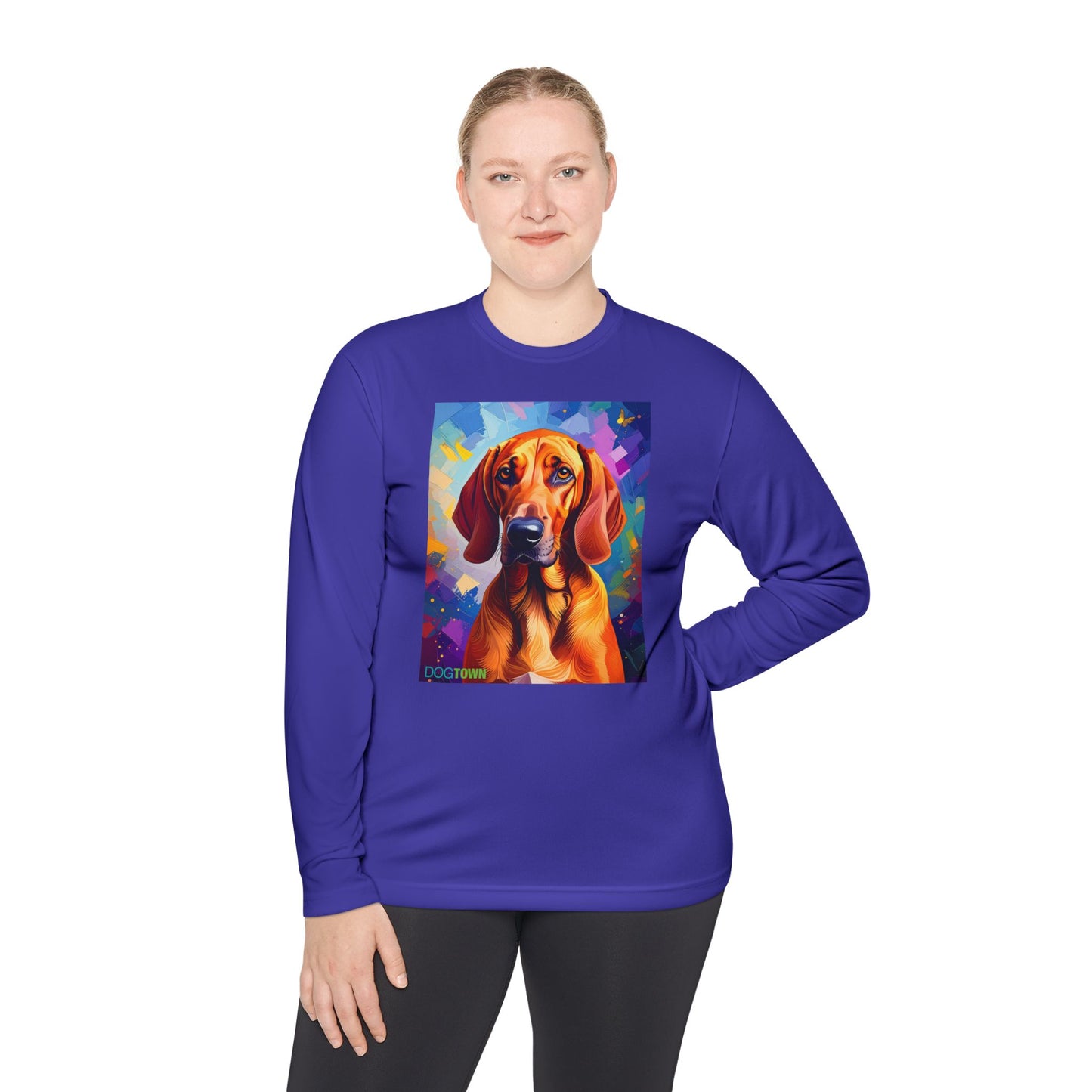 Pup Art Canvas Sport Long Sleeve Tee (Redbone Coonhound)