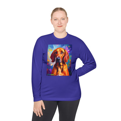 Pup Art Canvas Sport Long Sleeve Tee (Redbone Coonhound)