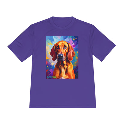 Pup Art Canvas Unisex Moisture Wicking Tee (Redbone Coonhound)