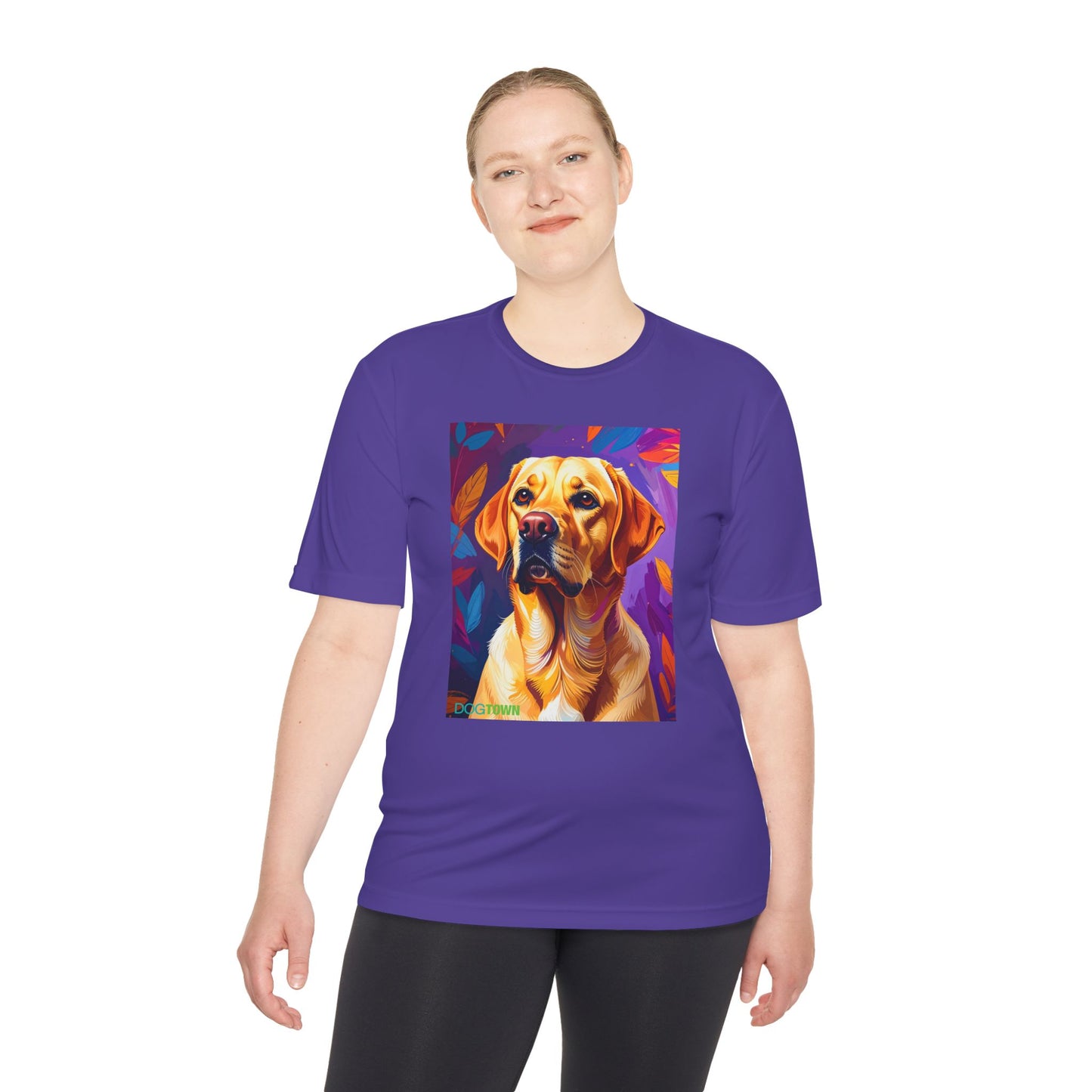 Pup Art Canvas Unisex Moisture Wicking Tee (Yellow Lab)