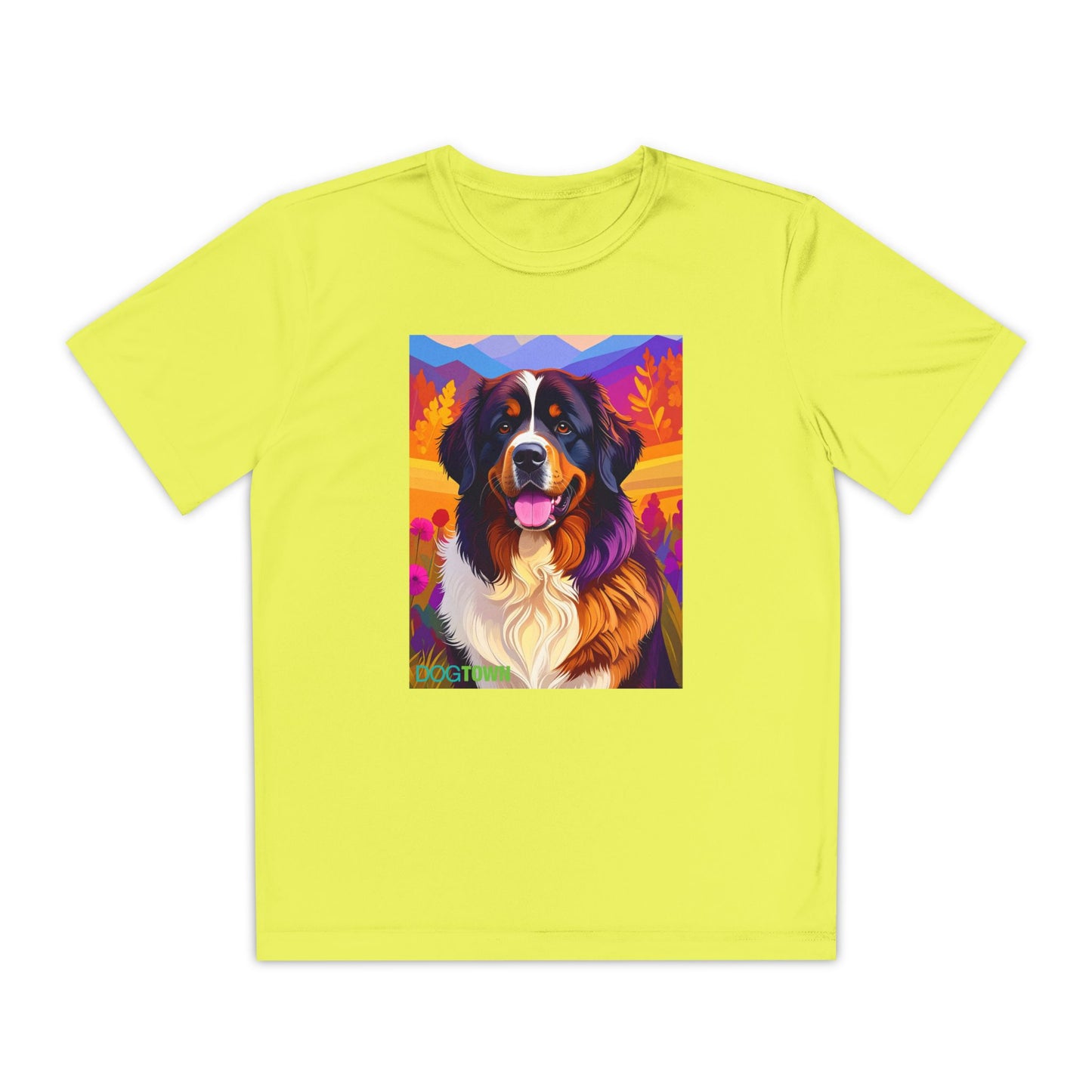 Pup Art Canvas - Kid's Sport Short Sleeve Tee (Bernese Mountain Dog)