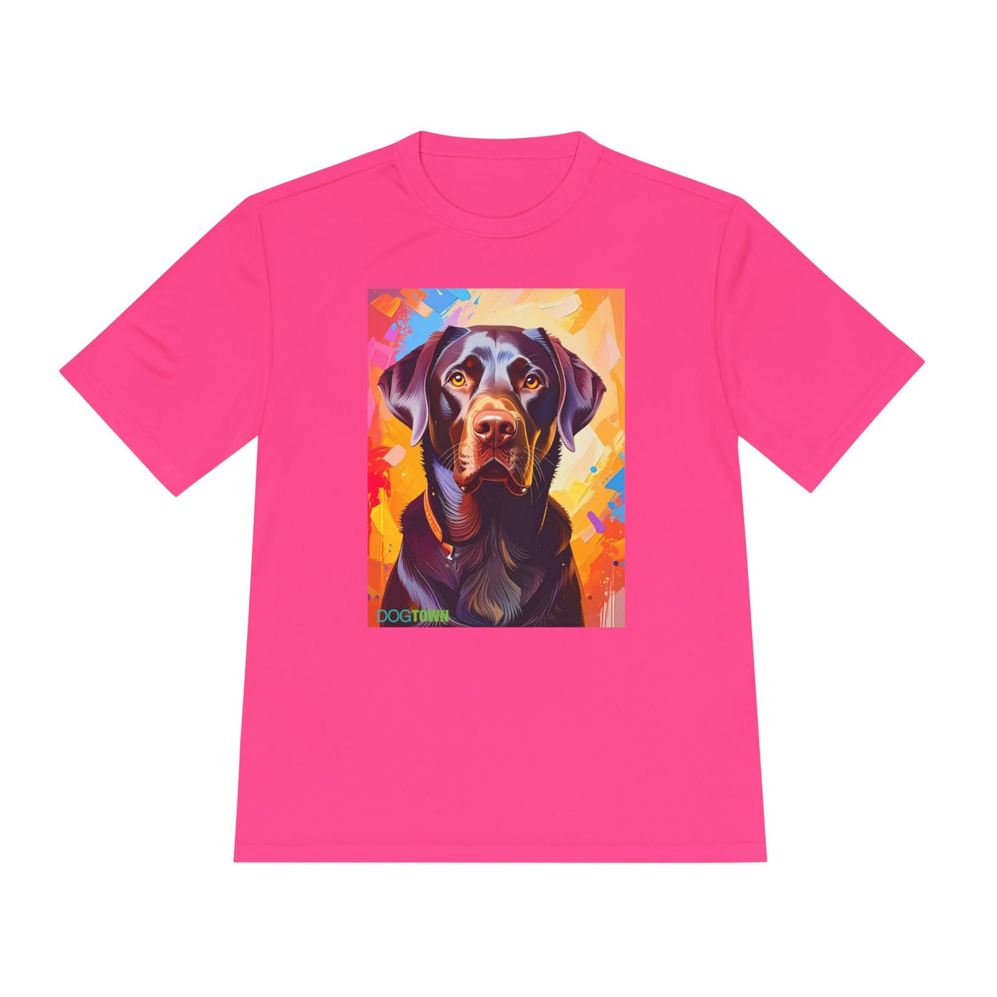 Pup Art Canvas Unisex Moisture Wicking Tee (Chocolate Lab)