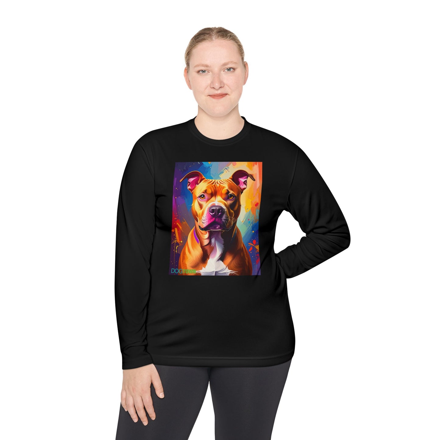 Pup Art Canvas Sport Long Sleeve Tee (Pit Bull)