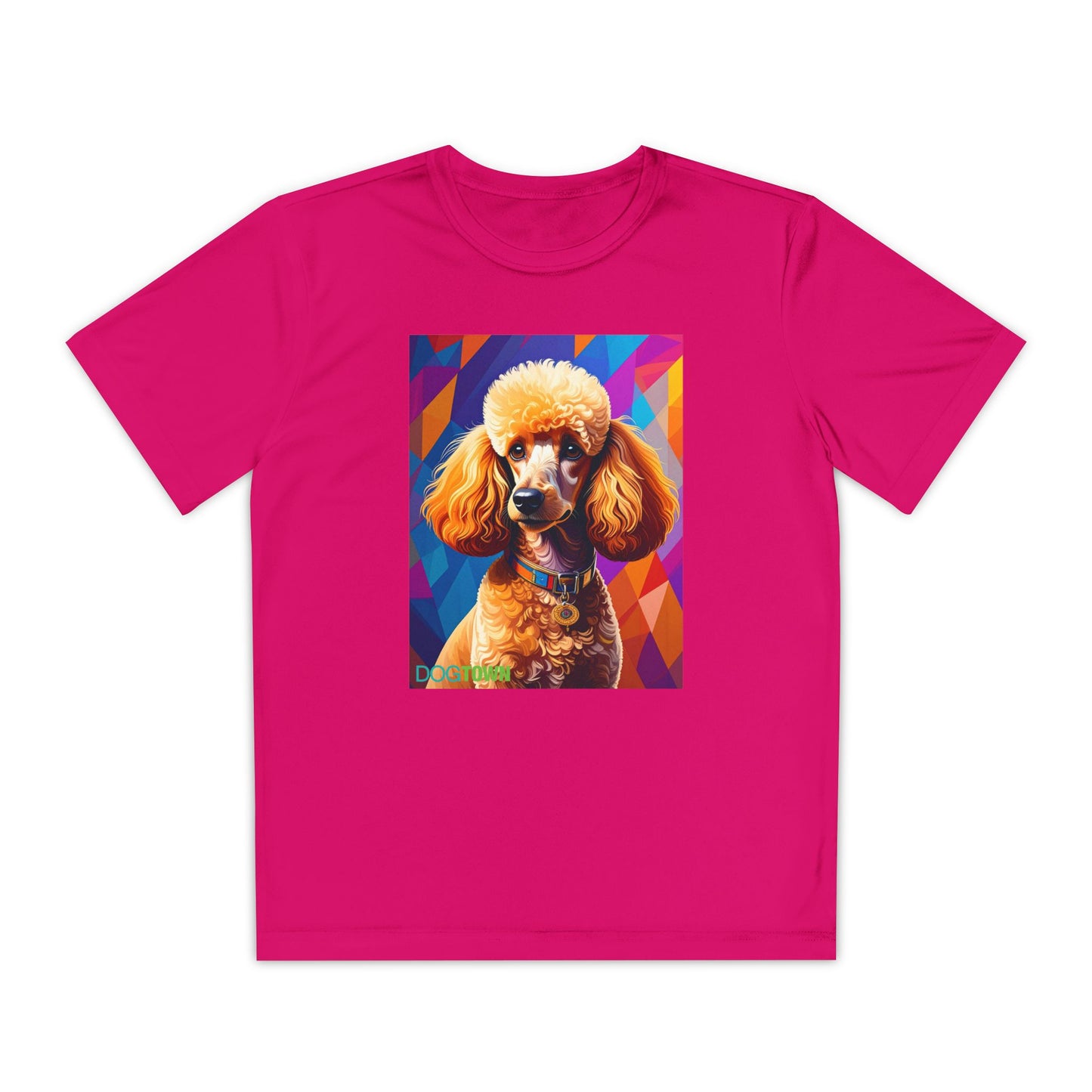 Pup Art Canvas - Kid's Sport Short Sleeve Tee (Toy Poodle)