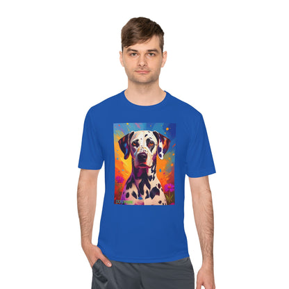 Pup Art Canvas Unisex Moisture Wicking Tee (Dalmation)