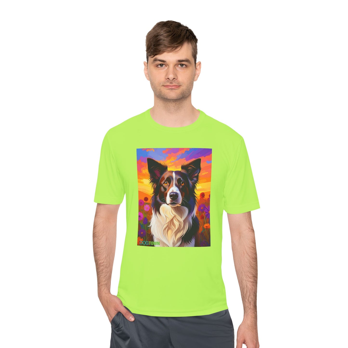 Pup Art Canvas Unisex Moisture Wicking Tee (Border Collie)