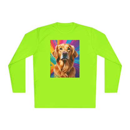 Pup Art Canvas Sport Long Sleeve Tee (Golden Retriever)