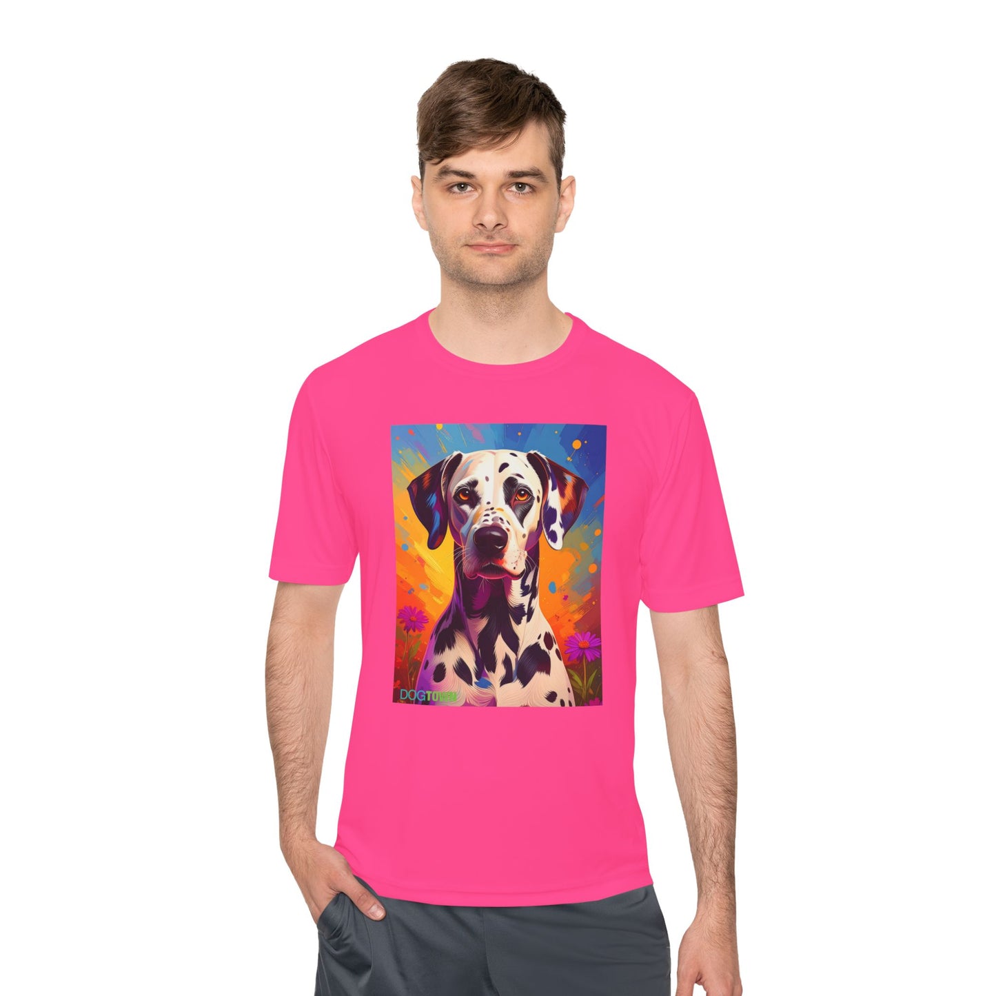 Pup Art Canvas Unisex Moisture Wicking Tee (Dalmation)