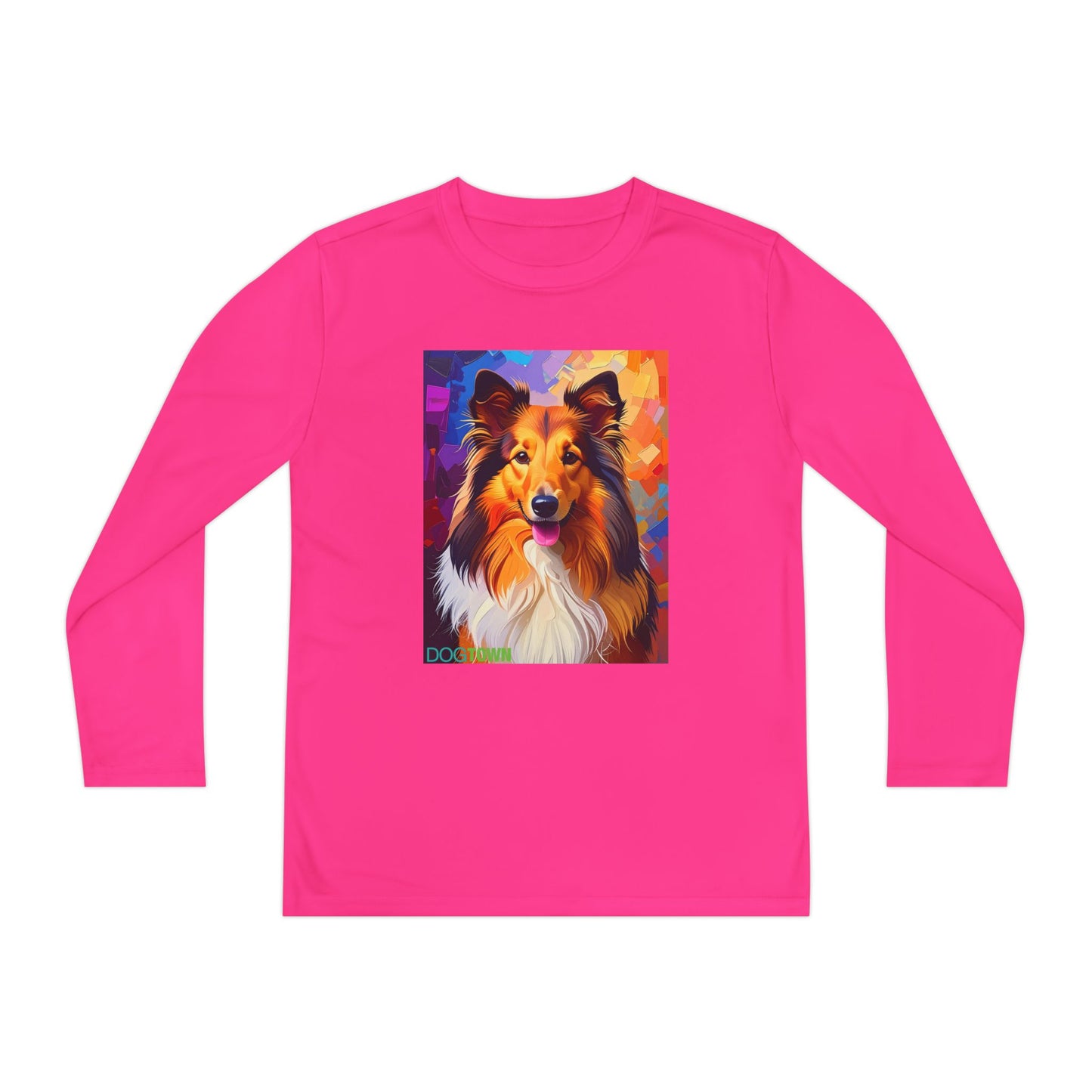 Pup Art Canvas - Kid's Sport Long Sleeve Tee (Sheltie - Shetland Sheepdog)