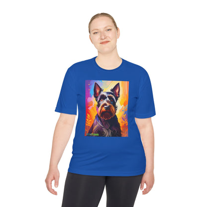 Pup Art Canvas Unisex Moisture Wicking Tee (Scottish Terrier)