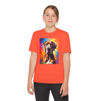 Pup Art Canvas - Kid's Sport Short Sleeve Tee (Great Dane)