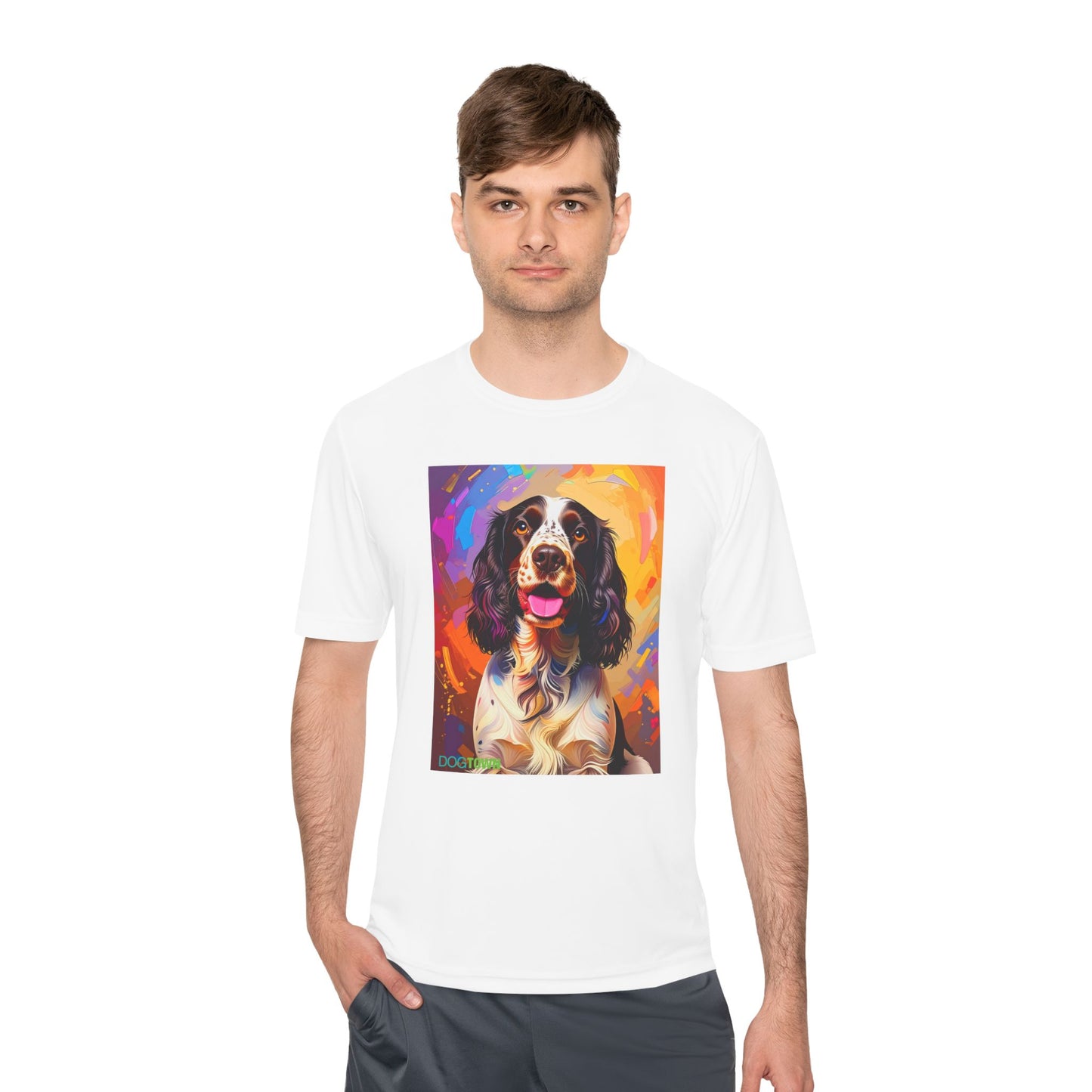 Pup Art Canvas Unisex Moisture Wicking Tee (English Springer Spaniel - 3)