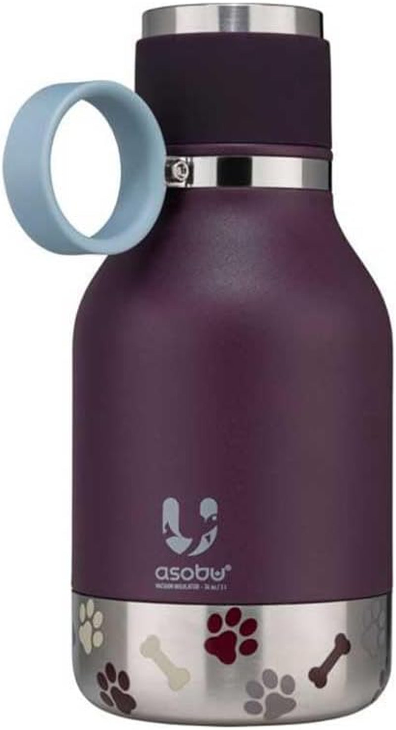Stainless Steel Insulated Water Bottle with Removable Dog Bowl