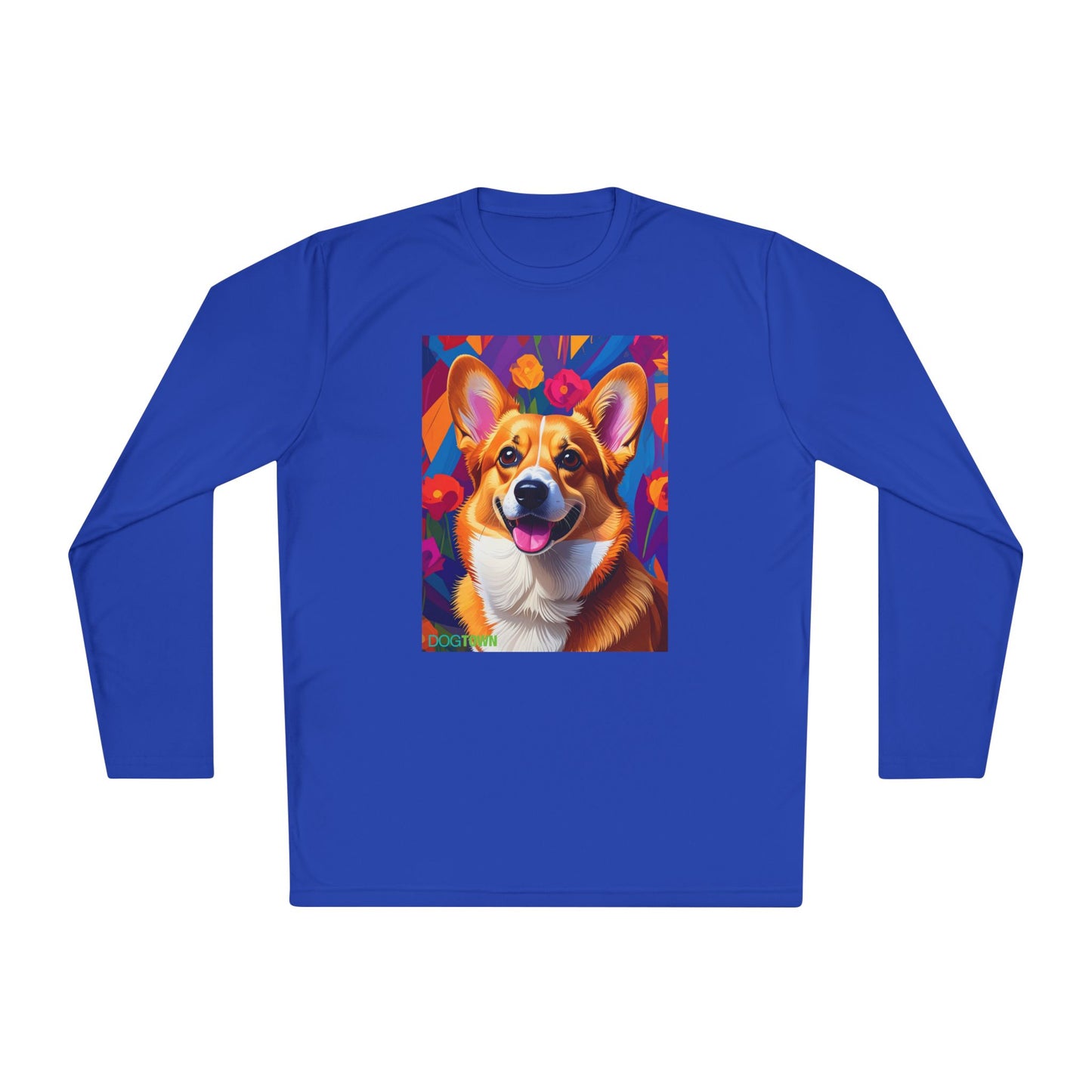 Pup Art Canvas Sport Long Sleeve Tee (Corgi)