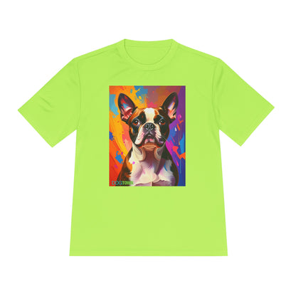 Pup Art Canvas Unisex Moisture Wicking Tee (Boston Terrier)