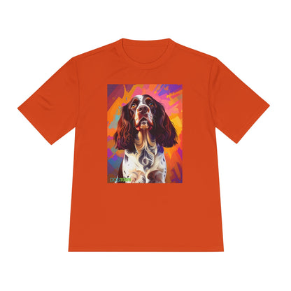 Pup Art Canvas Unisex Moisture Wicking Tee (English Springer Spaniel - 2)