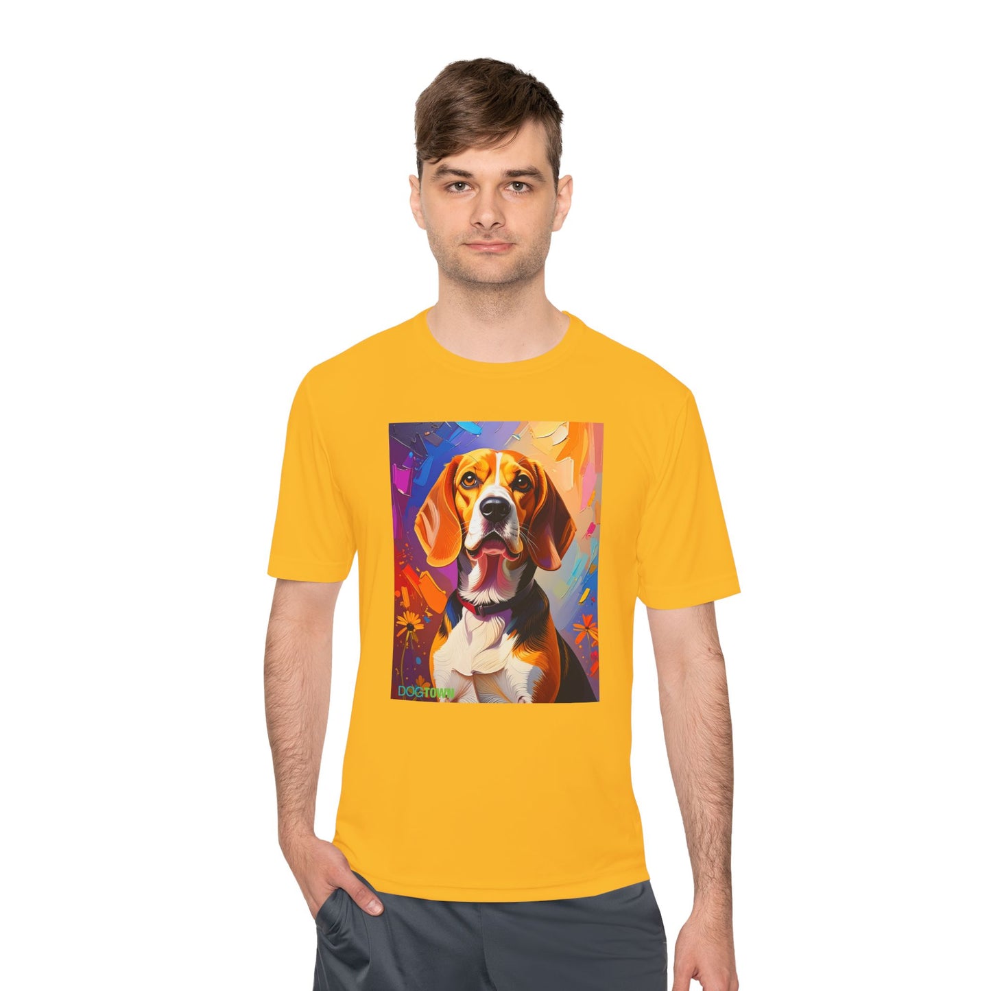 Pup Art Canvas Unisex Moisture Wicking Tee (Beagle)