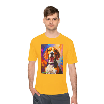 Pup Art Canvas Unisex Moisture Wicking Tee (Beagle)