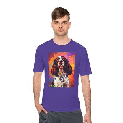 Pup Art Canvas Unisex Moisture Wicking Tee (English Springer Spaniel - 2)