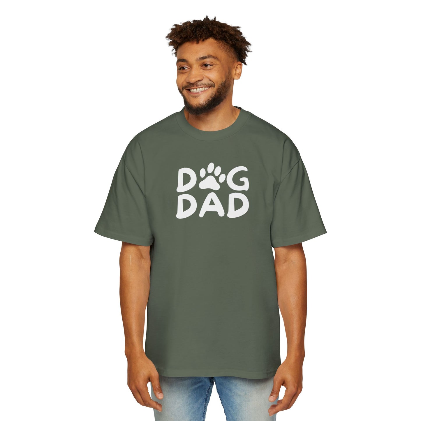 Dog Dad Heavy Oversized Tee, Perfect Gift for Dog Lovers, Casual Comfort, Father's Day, Pet Parent Apparel