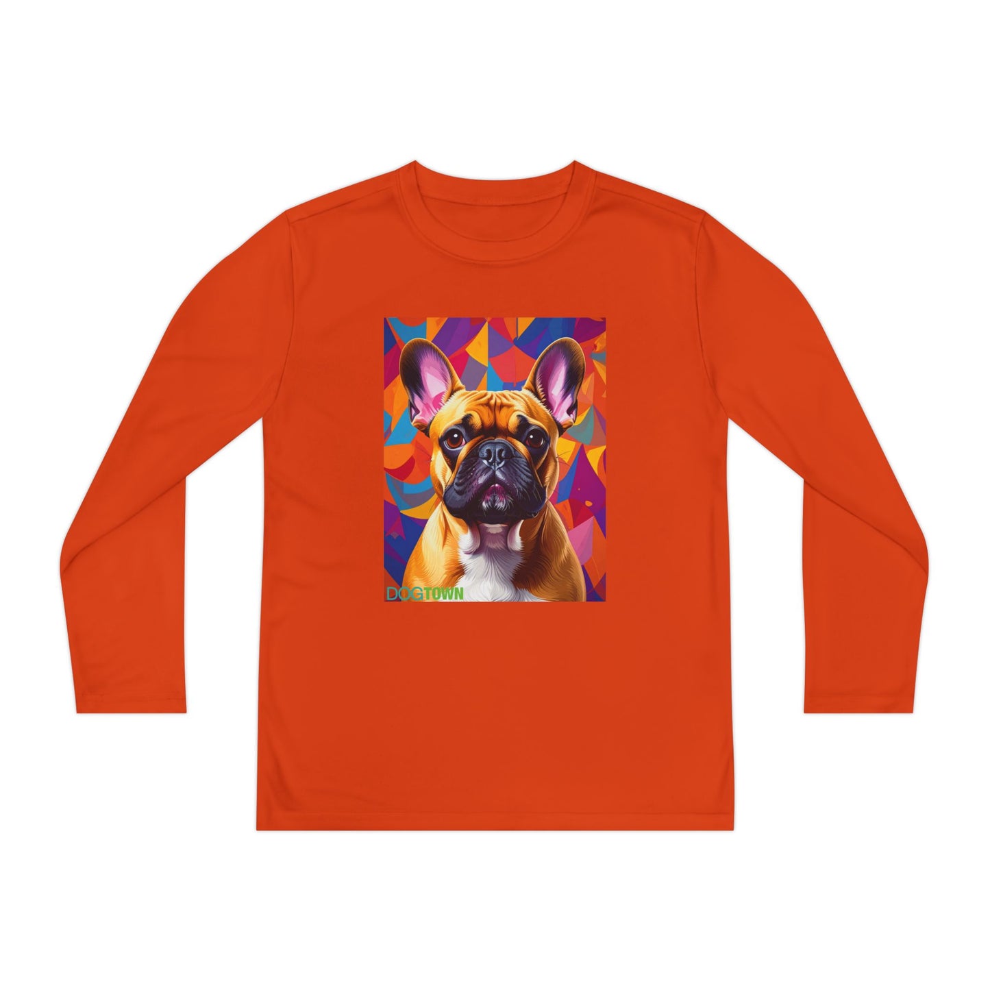 Pup Art Canvas - Kid's Sport Long Sleeve Tee (French Bulldog)