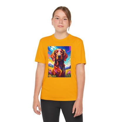 Pup Art Canvas - Kid's Sport Short Sleeve Tee (Irish Setter)