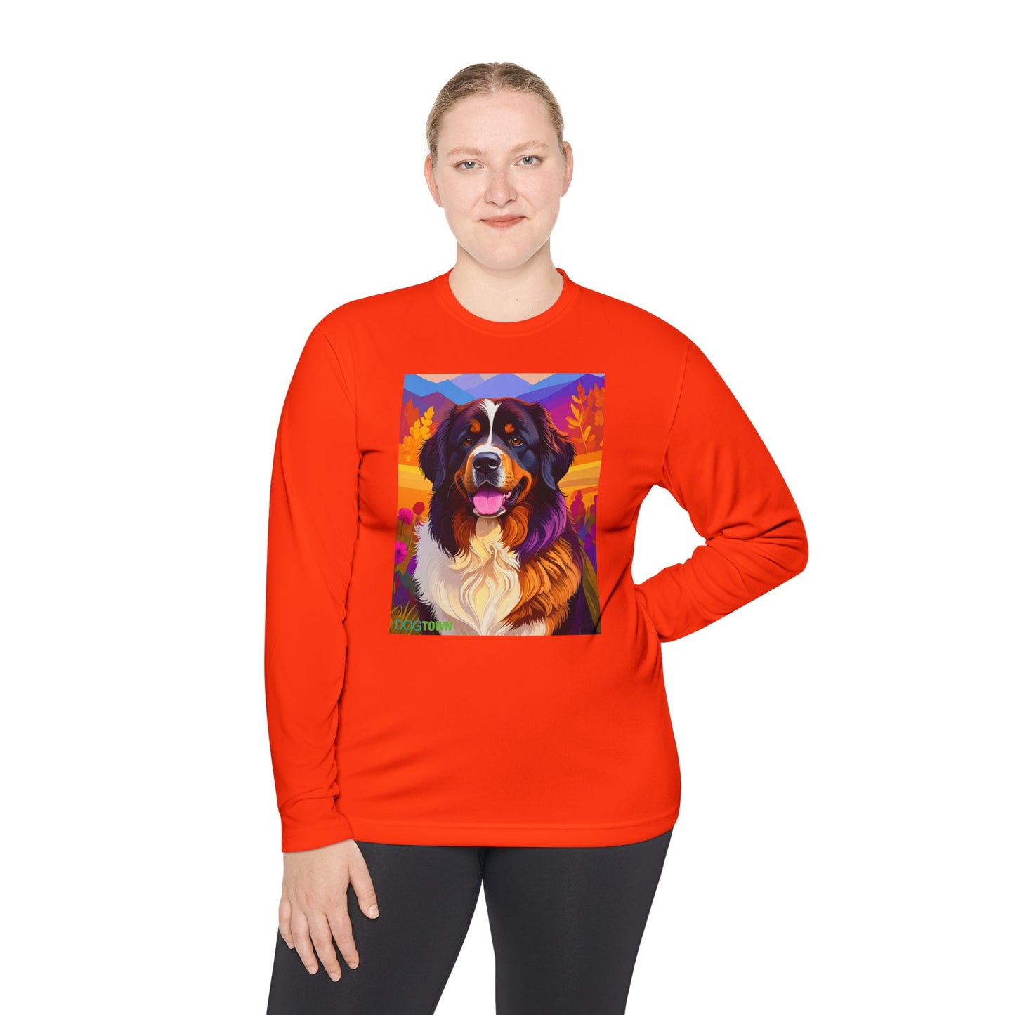 Pup Art Canvas Sport Long Sleeve Tee (Bernese Mountain Dog)