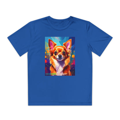 Pup Art Canvas - Kid's Sport Short Sleeve Tee (Chihuauha)