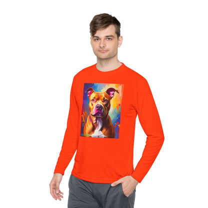 Pup Art Canvas Sport Long Sleeve Tee (Pit Bull)