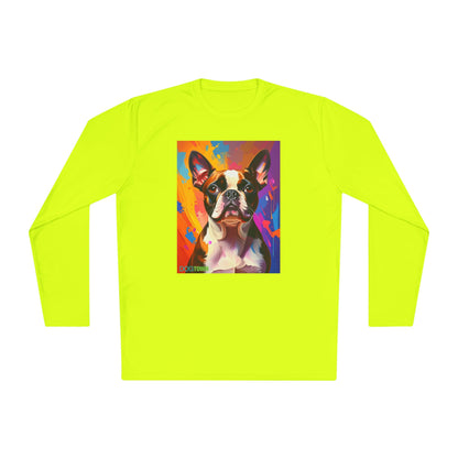 Pup Art Canvas Sport Long Sleeve Tee (Boston Terrier)