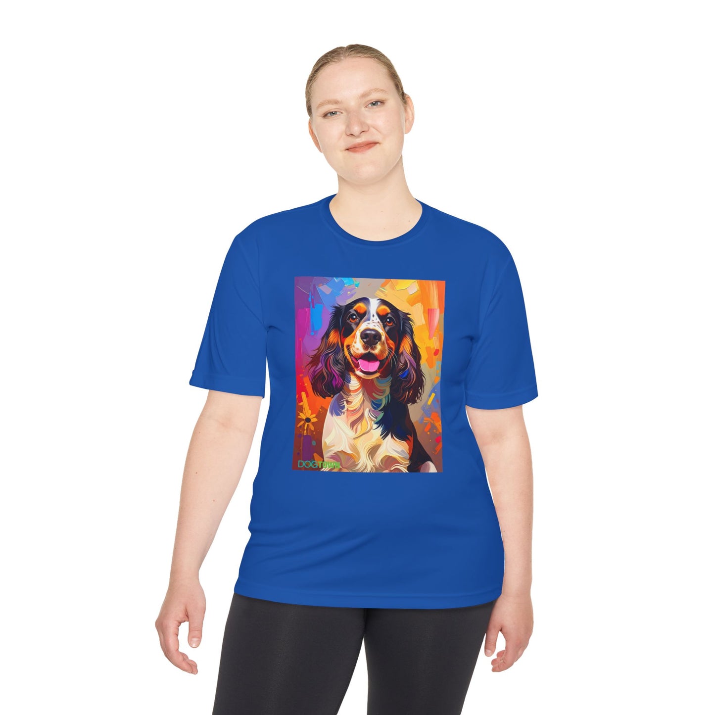 Pup Art Canvas Unisex Moisture Wicking Tee (English Springer Spaniel - 1)