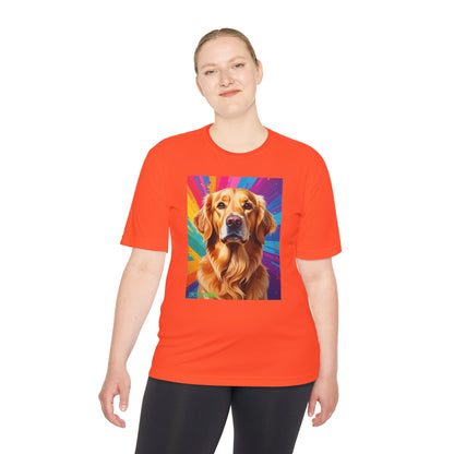 Pup Art Canvas Unisex Moisture Wicking Tee (Golden Retriever)