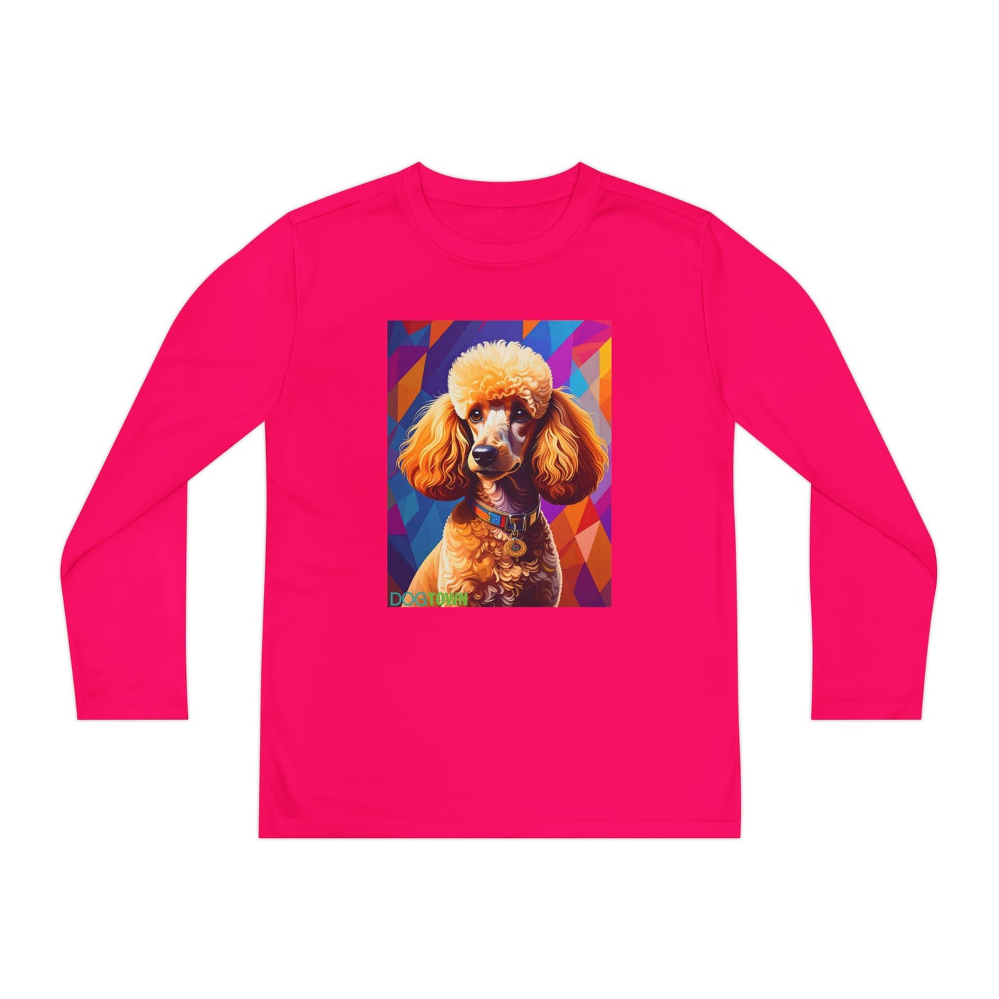Pup Art Canvas - Kid's Sport Long Sleeve Tee (Toy Poodle)