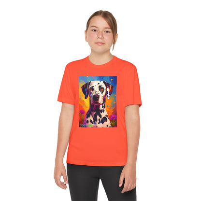 Pup Art Canvas - Kid's Sport Short Sleeve Tee (Dalmatian)